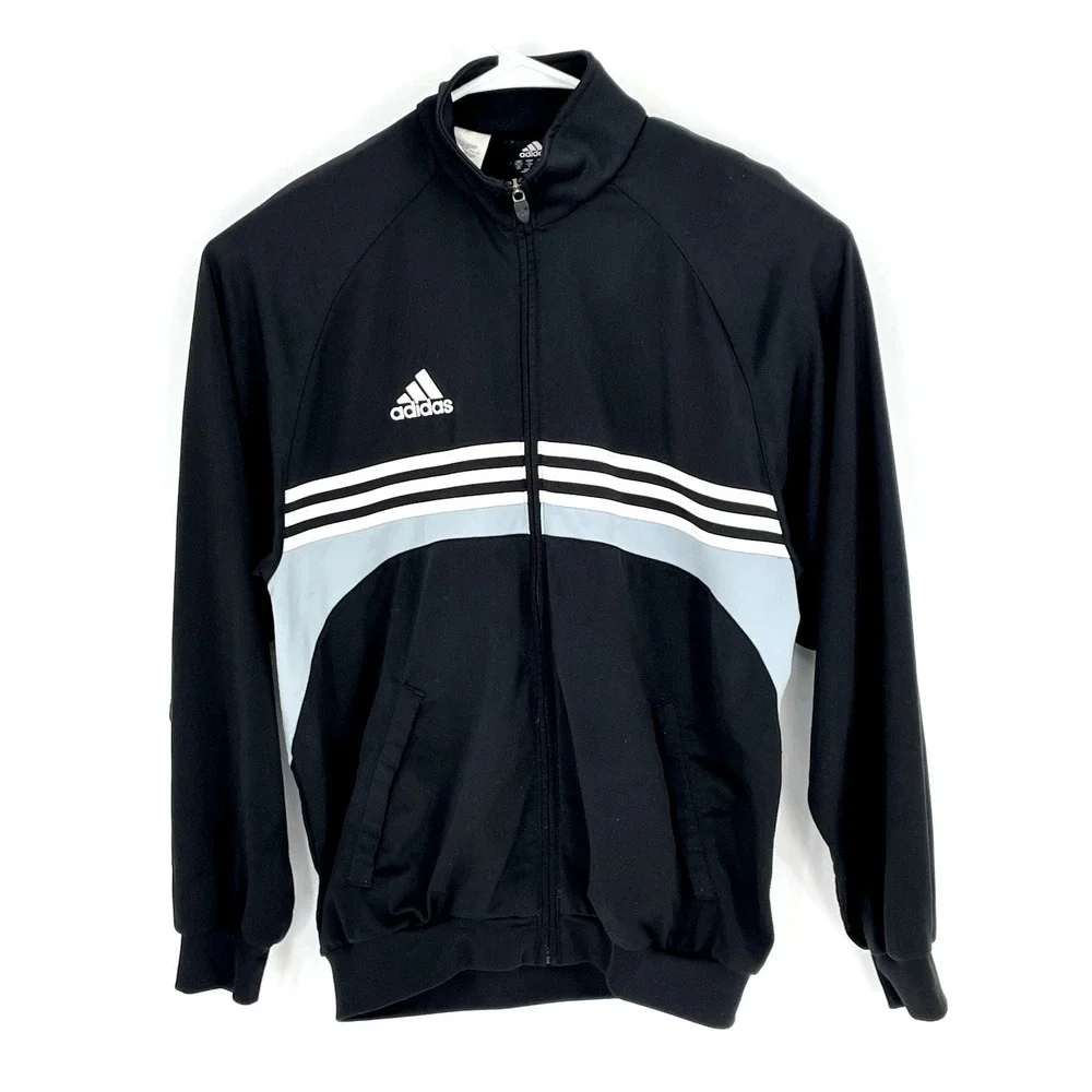 Vintage Adidas‎ Jacket Mens M Black Gray Small Logo on Back